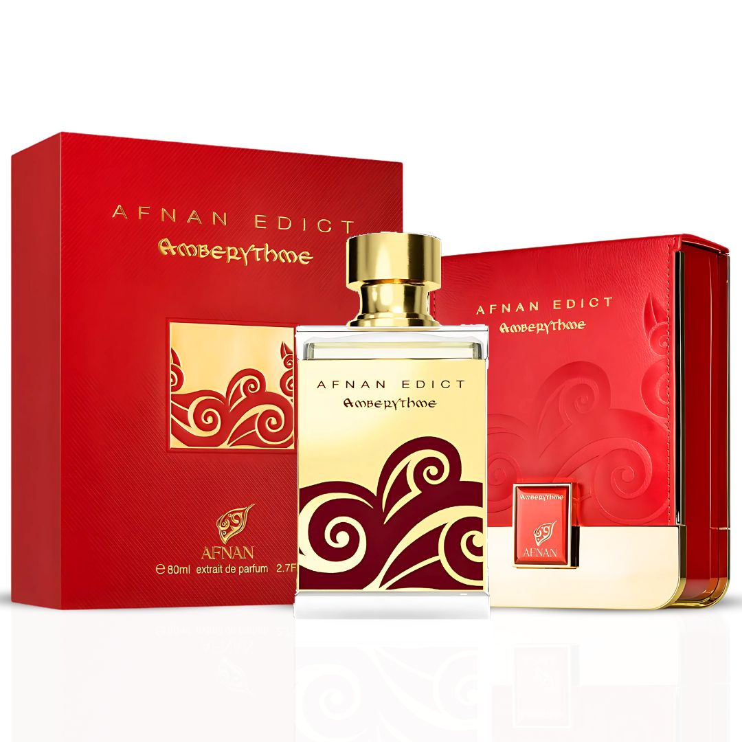 Edict Amberythme Eau De Parfum Spray 80ML (2.7 OZ) By Afnan | A Luxurious Blend Of Amber, Saffron & Sandalwood, Offering A Warm, Spicy & Floral Richness.