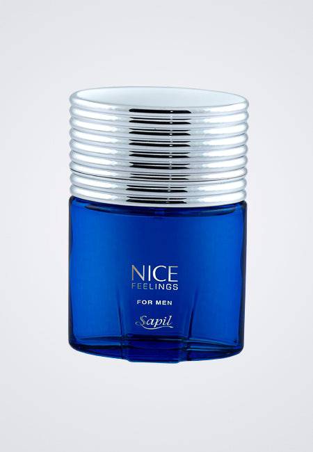 Nice Feelings Blue for Men EDT- 75 ML (2.5 oz) by Sapil (BOTTLE WITH VELVET POUCH) - Intense oud