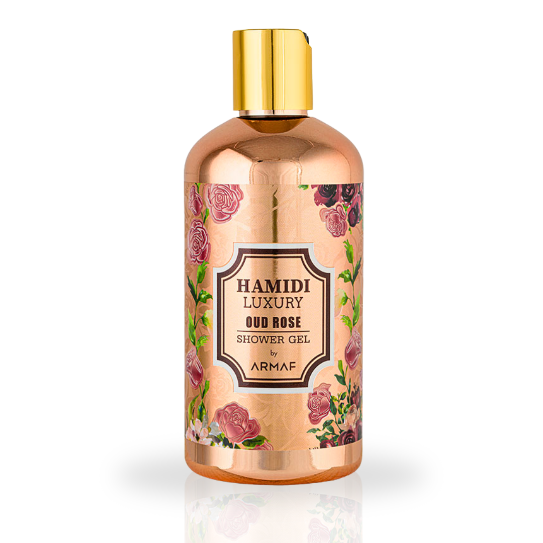 LUXURY OUD ROSE SHOWER GEL 500ML (16.9 OZ) By Hamidi | Ultra Moisturizing & Skin-Nourishing | Essense Of Oud. - Intense Oud