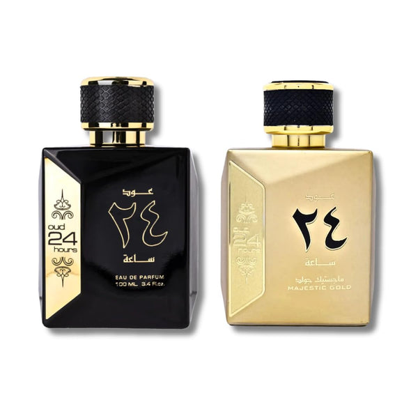 2pcs Oud 24 Hours & Oud 24 Hours Majestic Gold EDP-100Ml by Ard Al Zaafaran