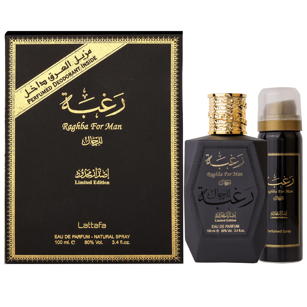 Raghba for Men EDP-100ML(3.4oz) w/ Deo by Lattafa - Intense oud