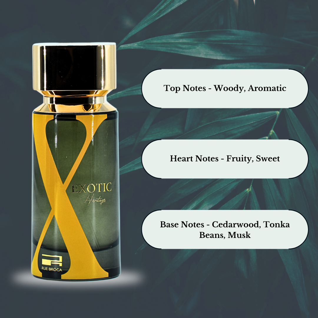 Exotic Heritage Pour Homme EDP Spray 100ML (3.4OZ) By RUE BROCA | Woody, Fruity, Aromatic Designer Perfumes. - Intense Oud