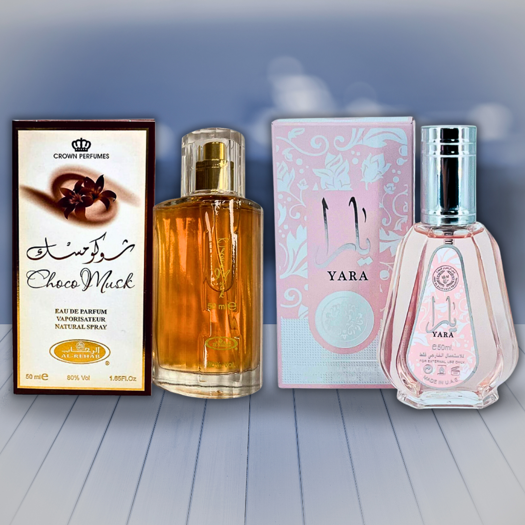 Choco Musk EDP-50ML (1.7Oz) by Al Rehab & Yara EDP-50 ML (1.7Oz) By Ard Al Zaafaran. (BUNDLE) - Intense Oud