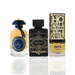 Lattafa Perfumes Collection of Ra’ed Luxe Gold, Bade’e Al Oud for Glory & Jasoor - EDP 100ML (3.4OZ) Long Lasting Scents of Arabia, Perfumes for Men Original. (BUNDLE) - Intense Oud