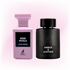 Rose Petals EDP - 80 ML and Amber & Leather EDP - 100ML By Maison Alhambra, Collection For Men & Women. (Value Pack) - Intense Oud