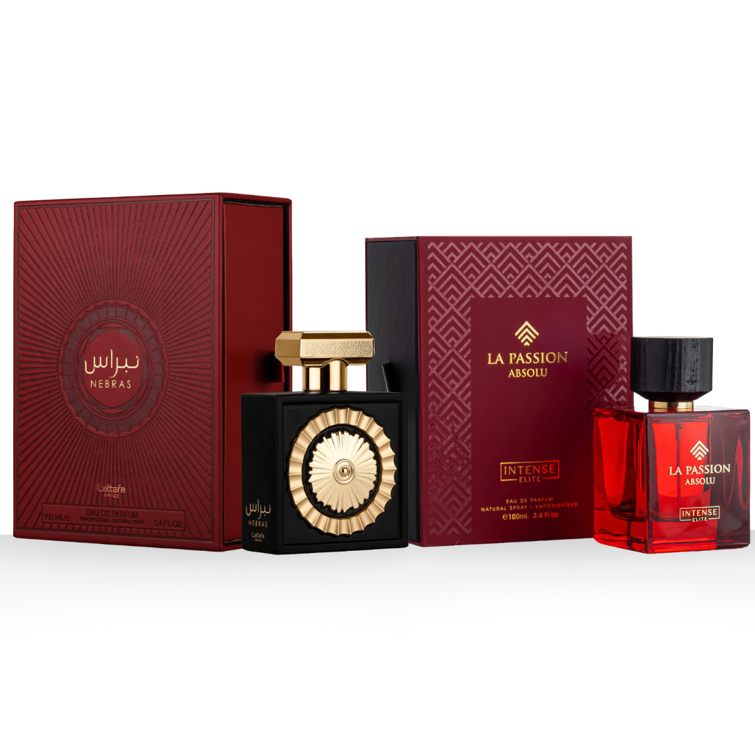 Nebras EDP 100ML (3.4 OZ) by Lattafa Pride & La Passion Absolu EDP 100ML (3.4 OZ) by Intense Elite. (EXOTIC BUNDLE) - Intense Oud