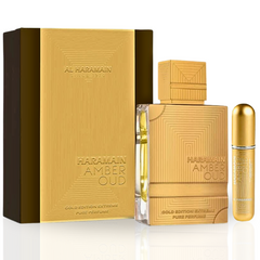 Amber Oud Gold Edition & Amber Oud Gold Edition Extreme Pure Perfume - EDP Sprays 60ML (2.0 OZ) By Al Haramain | Long Lasting & Refreshing Fragrances For Men & Women. (BUNDLE) - Intense Oud