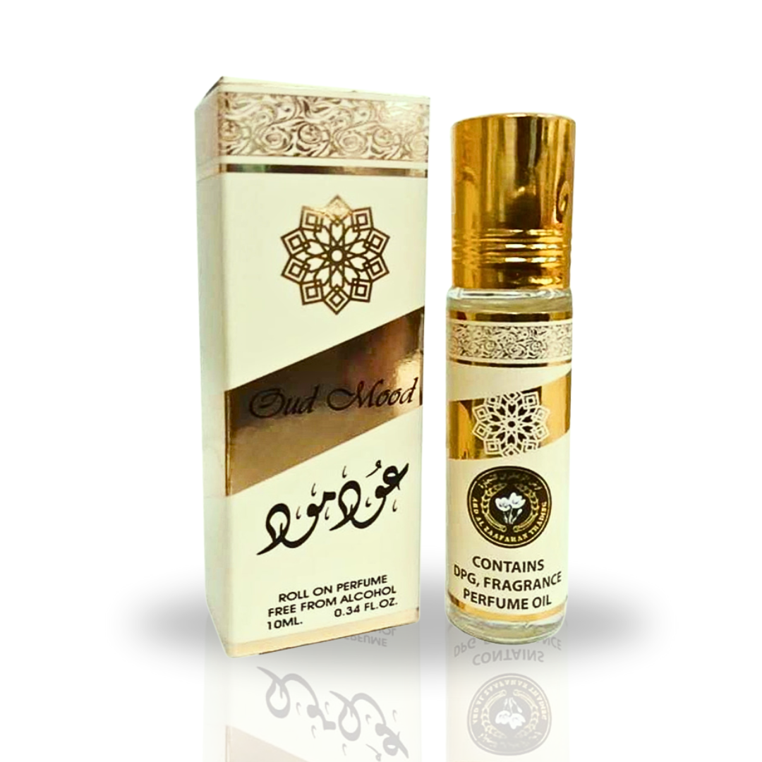 Oud Mood Roll-On Perfume Oil - CPO 10ML (0.34OZ) by Ard Al Zaafaran | Long Lasting, Miniature Perfume Oil For Men & Women. - Intense Oud