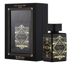 Bade'e Al Oud for Glory EDP - 100ML (3.4 oz) Maahir Black Edition EDP - 100ML (3.4 oz) and Ana Abiyedh Rouge EDP - 60ML (2.0 oz) | by Lattafa - Intense Oud