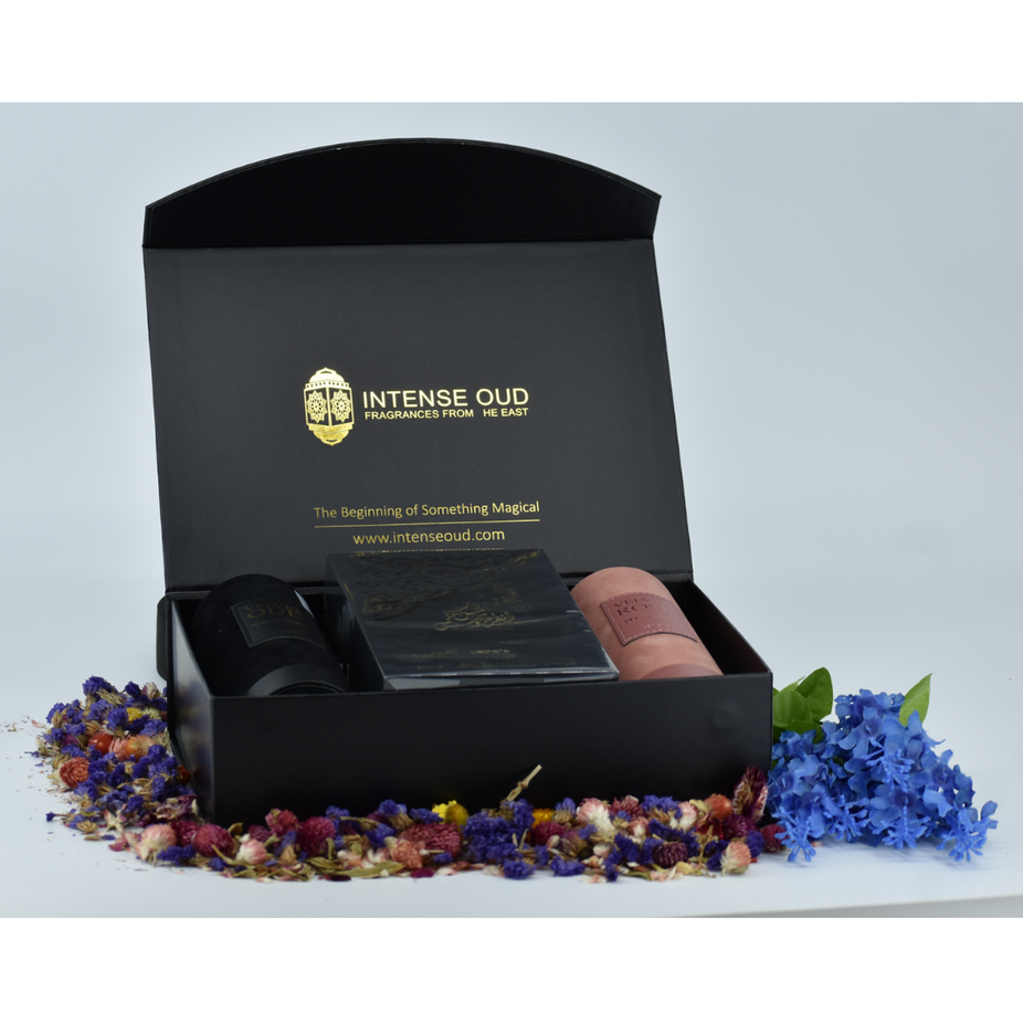 Velvet Rose, Musk Al Aroos & Velvet Oud EDP-100ml with Magnetic Gift Box | by Lattafa Perfumes - Intense Oud